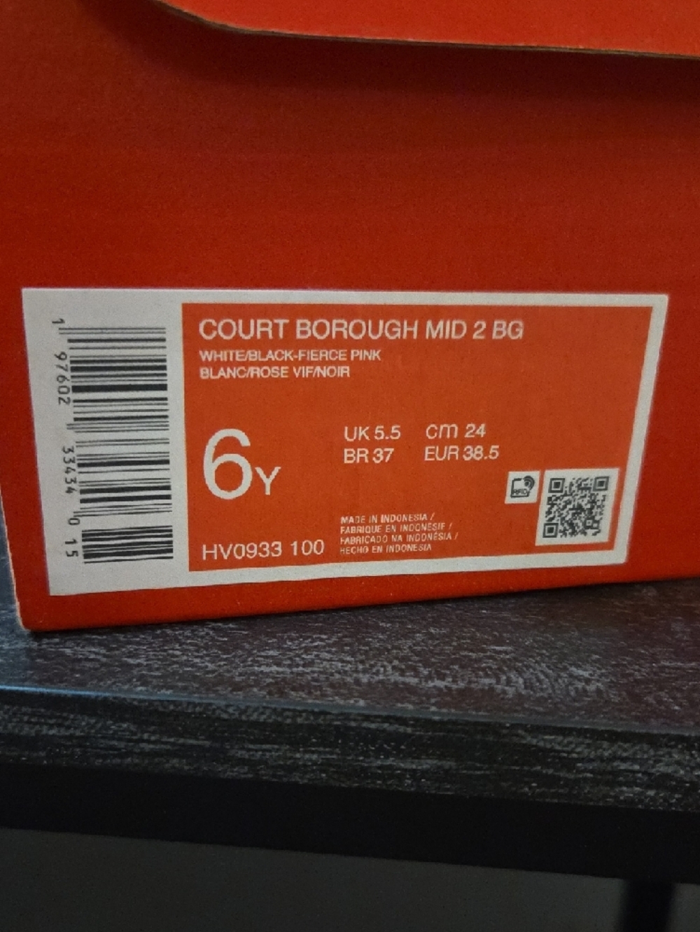 Nike Hot Pink Black White Mid/High-Top Sneakers - Picture 2 of 3